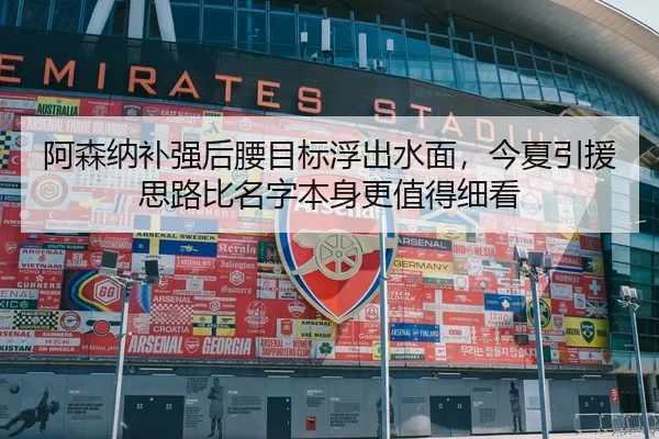 阿森纳补强后腰目标浮出水面，今夏引援思路比名字本身更值得细看